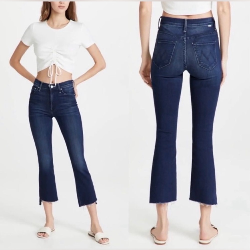 MOTHER Indigo Cropped Ankle Jeans